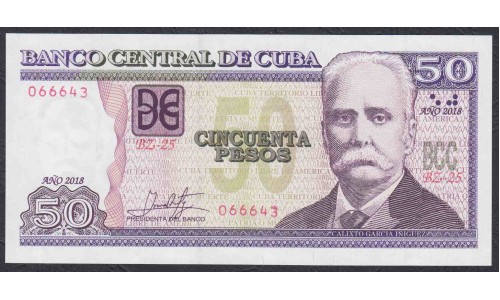 Куба 50 песо 2018 год (CUBA 50 pesos 2018) P 123l: UNC