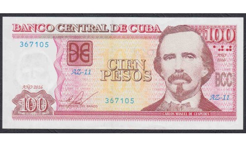 Куба 100 песо 2016 год (CUBA 100 pesos 2016 year) P 129h: UNC
