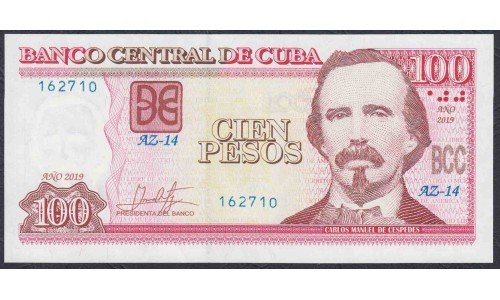 Куба 100 песо 2019 год (CUBA 100 pesos 2019 year) P129j: UNC
