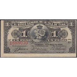 Куба 1 песо 1896 год (CUBA 1 peso 1896) P 47a: UNC 