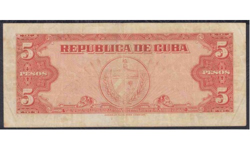 Куба 5 песо 1949 год (CUBA 5 pesos 1949 year) P78a:VF