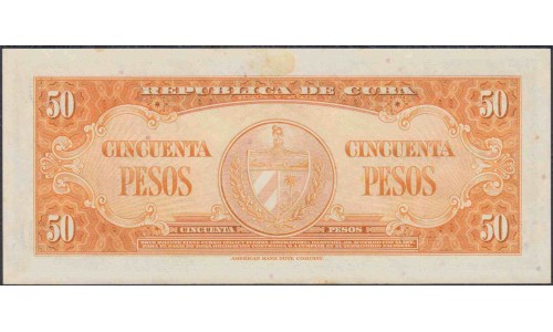 Куба 50 песо 1960 год (CUBA 50 pesos 1960 year) P81c:UNC