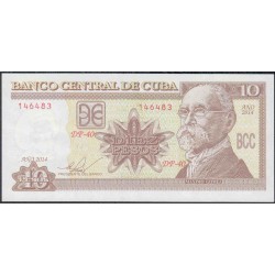 Куба 10 песо 2014 год (CUBA 10 pesos 2014) P 117p: UNC 