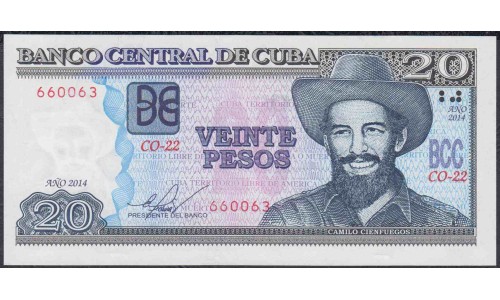 Куба 20 песо 2014 год (CUBA 20 pesos 2014 year) P122i: UNC 