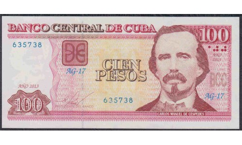 Куба 100 песо 2013 год (CUBA 100 pesos 2013) P 129e: UNC 