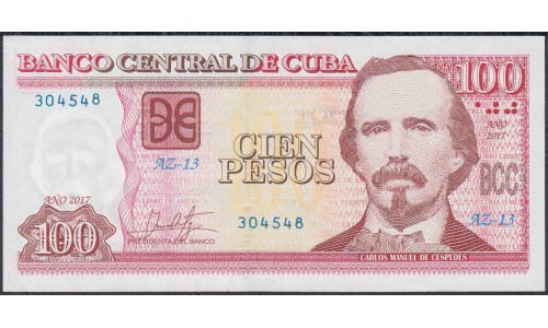 Куба 100 песо 2017 год (CUBA 100 pesos 2017 year) P129i: UNC