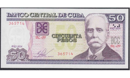 Куба 50 песо 2014 год (CUBA 50 pesos 2014) P123i: UNC