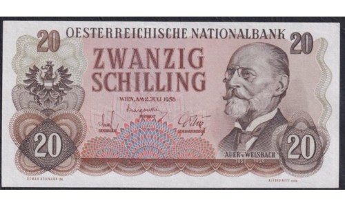 Австрия 20 шиллингов 1956 года, GT 037883 (Austria 20 Schilling 1956) P 136: aUNC
