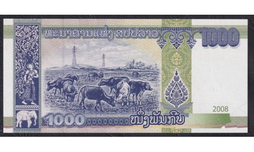 Лаос 1000 кип 2008 (Laos 1000 kip 2008) P 39a : UNC