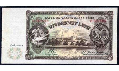 Латвия 20 лат 1936 (LATVIA 20 Latu 1936) P 30b : aUNC