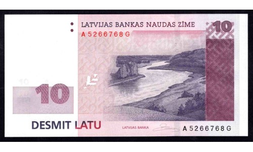 Латвия 10 лат 2008 (LATVIA 10 Latu 2008) P 54 : UNC