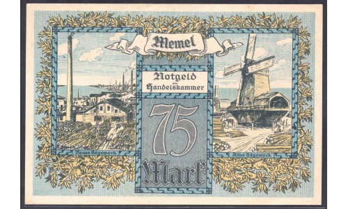 Литва 75 марок 1922 (Мемель) (LITHUANIA 75 Mark 1922 (Memel)) P 8 : UNC
