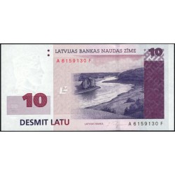 Латвия 10 лат 2000 (LATVIA 10 Latu 2000) P 50 : UNC