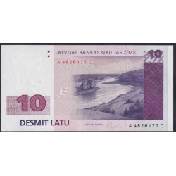 Латвия 10 лат 1992 года, A 4826177 C (LATVIA 10 Latu 1992) P 44: UNC
