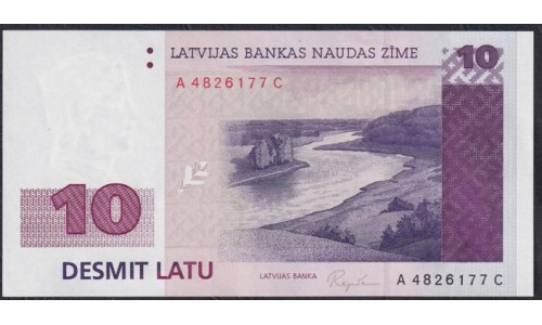 Латвия 10 лат 1992 года, A 4826177 C (LATVIA 10 Latu 1992) P 44: UNC