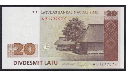Латвия 20 лат 1992 года, A6177707C (LATVIA 20 Latu 1992) P 45 : UNC