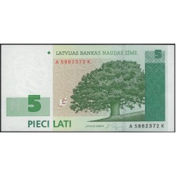Латвия 5 лат 2001 (LATVIA 5 Lati 2001) P 49b : UNC