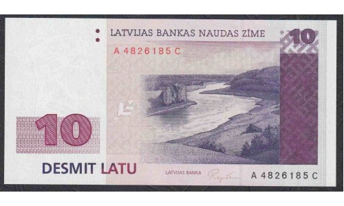 Латвия 10 лат 1992 (LATVIA 10 Latu 1992) P 44: UNC