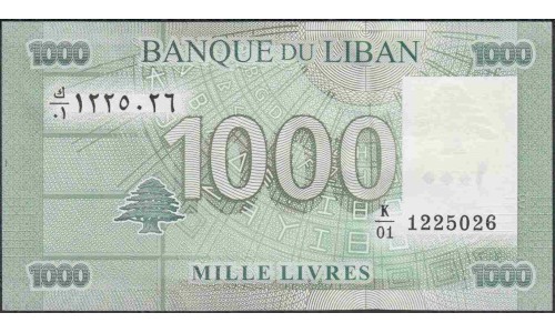 Ливан 1000 ливров 2011 г. (Lebanon 1000 livres 2011) P 90a: UNC