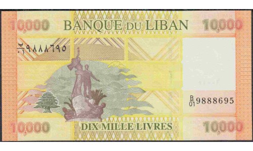 Ливан 10000 ливр0в 2012 г. (Lebanon 10000 livres 2012) P 92a: UNC