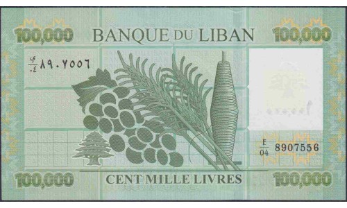 Ливан 100000 ливров 2012 г. (Lebanon 100000 livres 2012) P 95b: UNC