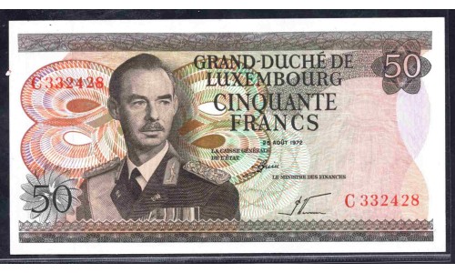 Люксембург 50 франков 1972 (LUXEMBOURG 50 Francs 1972) P 55а : UNC