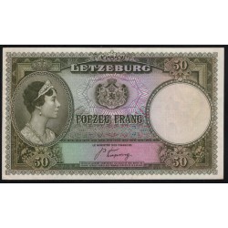 Люксембург 50 франков 1944 (LUXEMBOURG 50 Frang 1944) P 46: XF