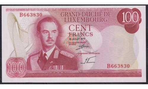 Люксембург 100 франков 1970 (LUXEMBOURG 100 Francs 1970) P 56a : UNC