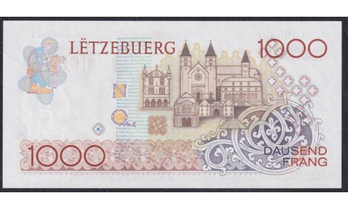 Люксембург 1000 франков 1985 года, Стартовая серия с красивым номером А 400031(LUXEMBOURG 1000 Francs 1985) P 59a: UNC