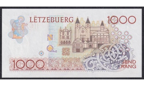 Люксембург 1000 франков 1985 года, Стартовая серия с красивым номером А 400032(LUXEMBOURG 1000 Francs 1985) P 59a: UNC