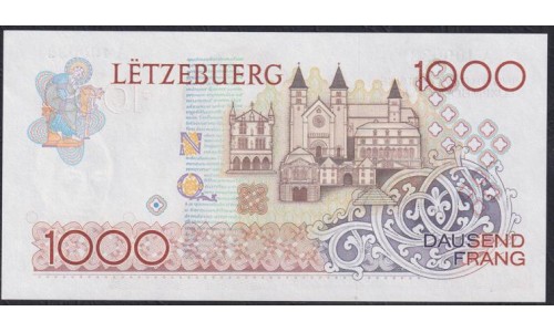 Люксембург 1000 франков 1985 года, Стартовая серия с красивым номером А 400033(LUXEMBOURG 1000 Francs 1985) P 59a: UNC