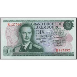 Люксембург 10 франков 1967 (LUXEMBOURG 10 Francs 1967) P 53a : UNC