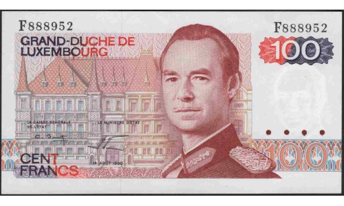 Люксембург 100 франков 1980 (LUXEMBOURG 100 Francs 1980) P 57а (2) : UNC