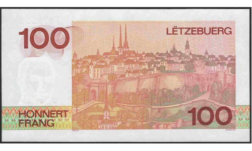 Люксембург 100 франков 1986 (LUXEMBOURG 100 Francs 1986) P 58b : UNC