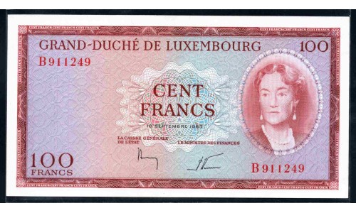 Люксембург 100 франков 1963 (LUXEMBOURG 100 Francs 1963) P 52a : UNC