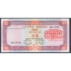 Макао 10 патака 2001 год (Macau 10 patacas 2001) P 76a: UNC