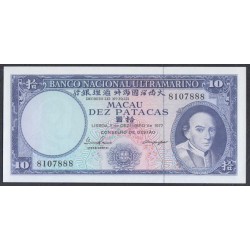 Макао 10 патака 1977 год (Macau 10 patacas 1977 year) P 55a(1):Unc