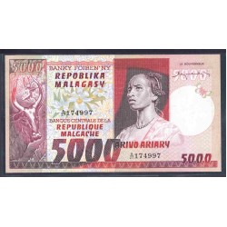 Мадагаскар 5000 франков (1974-75) (MADAGASCAR 5000 francs (1974-75)) P 66a : UNC