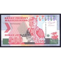 Мадагаскар 2500 франков (1993) (MADAGASCAR 2500 francs (1993)) P 72Aa : UNC