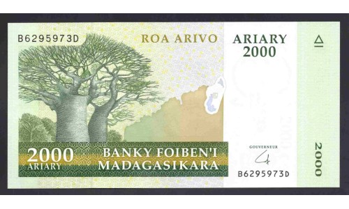 Мадагаскар 2000 ариари (2007-2014) (MADAGASCAR 2000 ariary (2007-2014)) P 90b : UNC