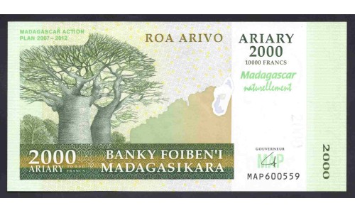 Мадагаскар 2000 ариари 2007 (MADAGASCAR 2000 ariary 2007) P 93a : UNC