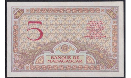 Мадагаскар 5 франков (1937) (MADAGASCAR 10 francs (1937)) P 35(2) : UNC-