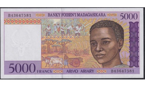 Мадагаскар 5000 франков (1995) (MADAGASCAR 5000 francs (1995)) P 78b : UNC