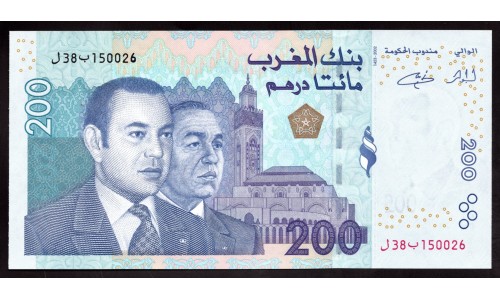 Марокко 200 дирхам 2002 (MOROCCO 200 dirhams 2002) P 71 : UNC