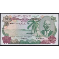 Малави 20 квача 1964(1984), Редкие в Идеальном состоянии (MALAWI 20 Kwacha 1964(1984)) P 17b: UNC