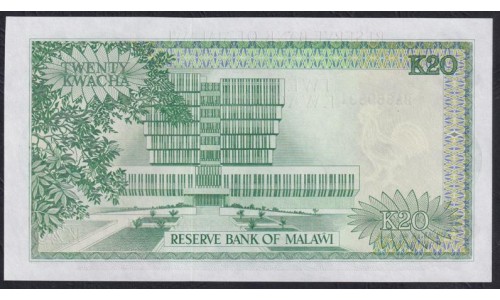 Малави 20 квача 1964(1984), Редкие в Идеальном состоянии (MALAWI 20 Kwacha 1964(1984)) P 17b: UNC