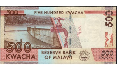 Малави 500 квача 2012 года (MALAWI 500 Kwacha 2012) P 61а: UNC