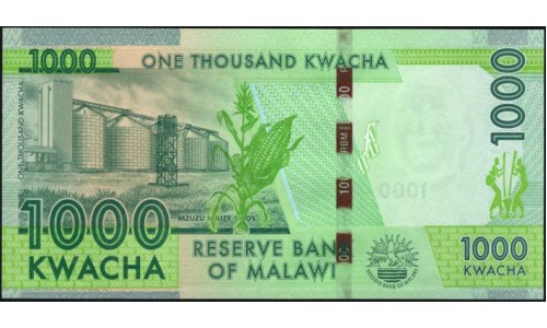 Малави 1000 квача 2016 г. (MALAWI 1000 Kwacha 2016) P67b: UNC 