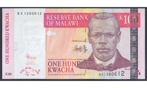 Малави 100 квача 2011 года (MALAWI 100 Kwacha 2011) P 54с: UNC