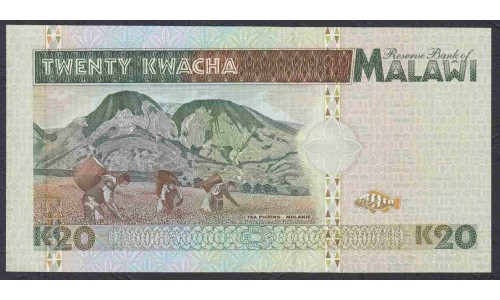 Малави 20 квача 1995 года (MALAWI 20 Kwacha  1995) P 32: UNC